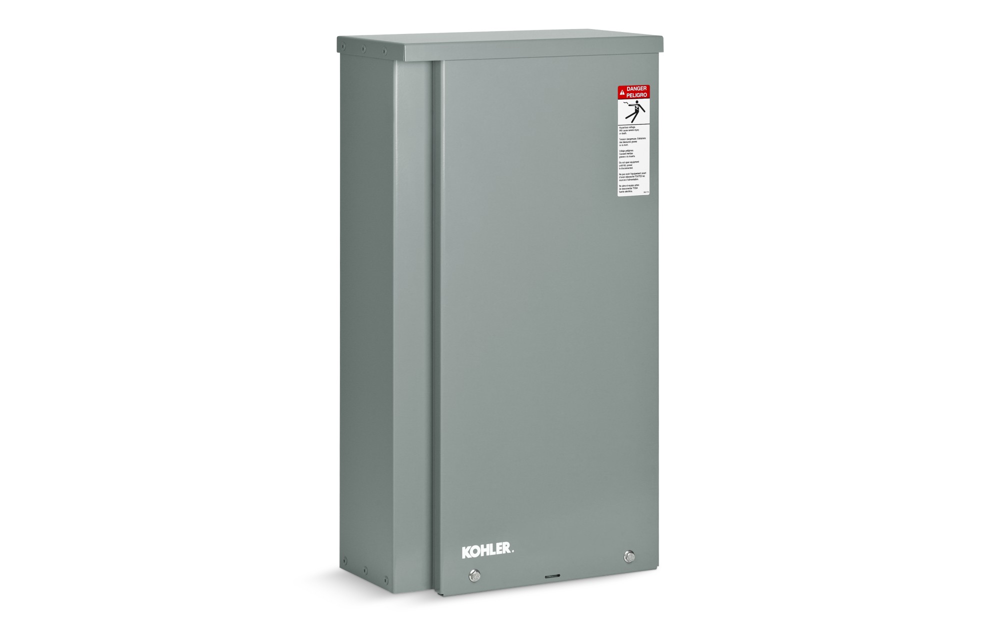 Angled left side view of a Kohler Automatic Transfer Switch (ATS) Model RXT on empty background