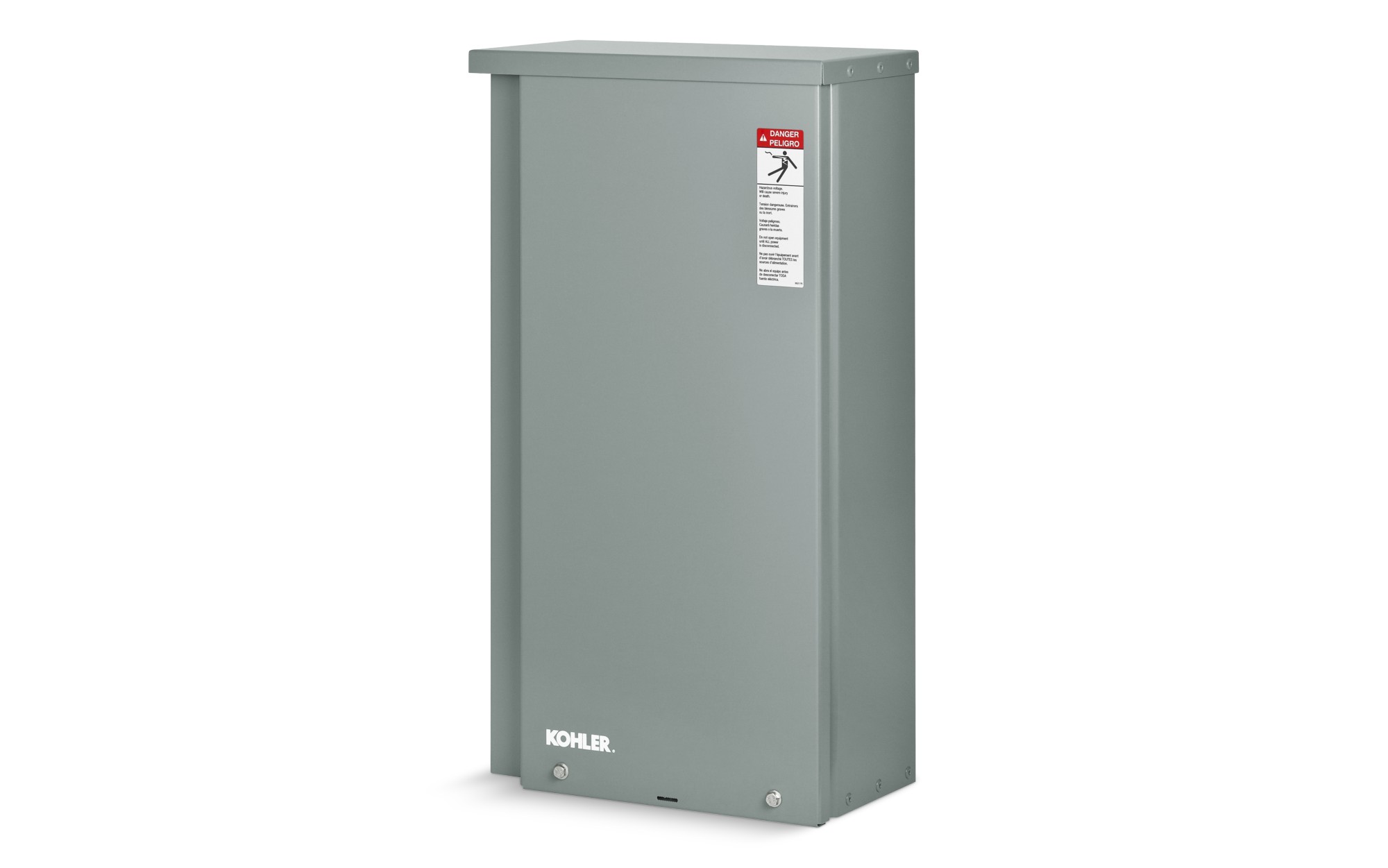 Angled right side view of a Kohler Automatic Transfer Switch (ATS) Model RXT on empty background