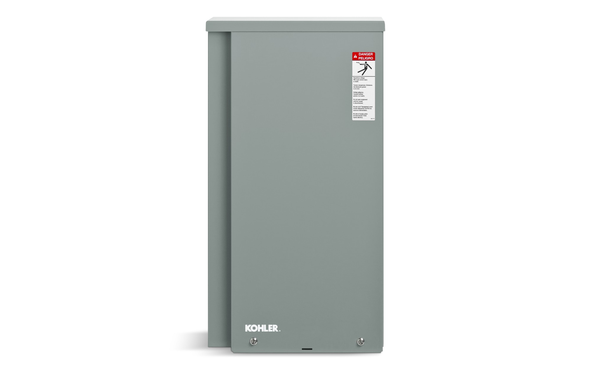 Front view of a Kohler Automatic Transfer Switch (ATS) Model RXT on empty background