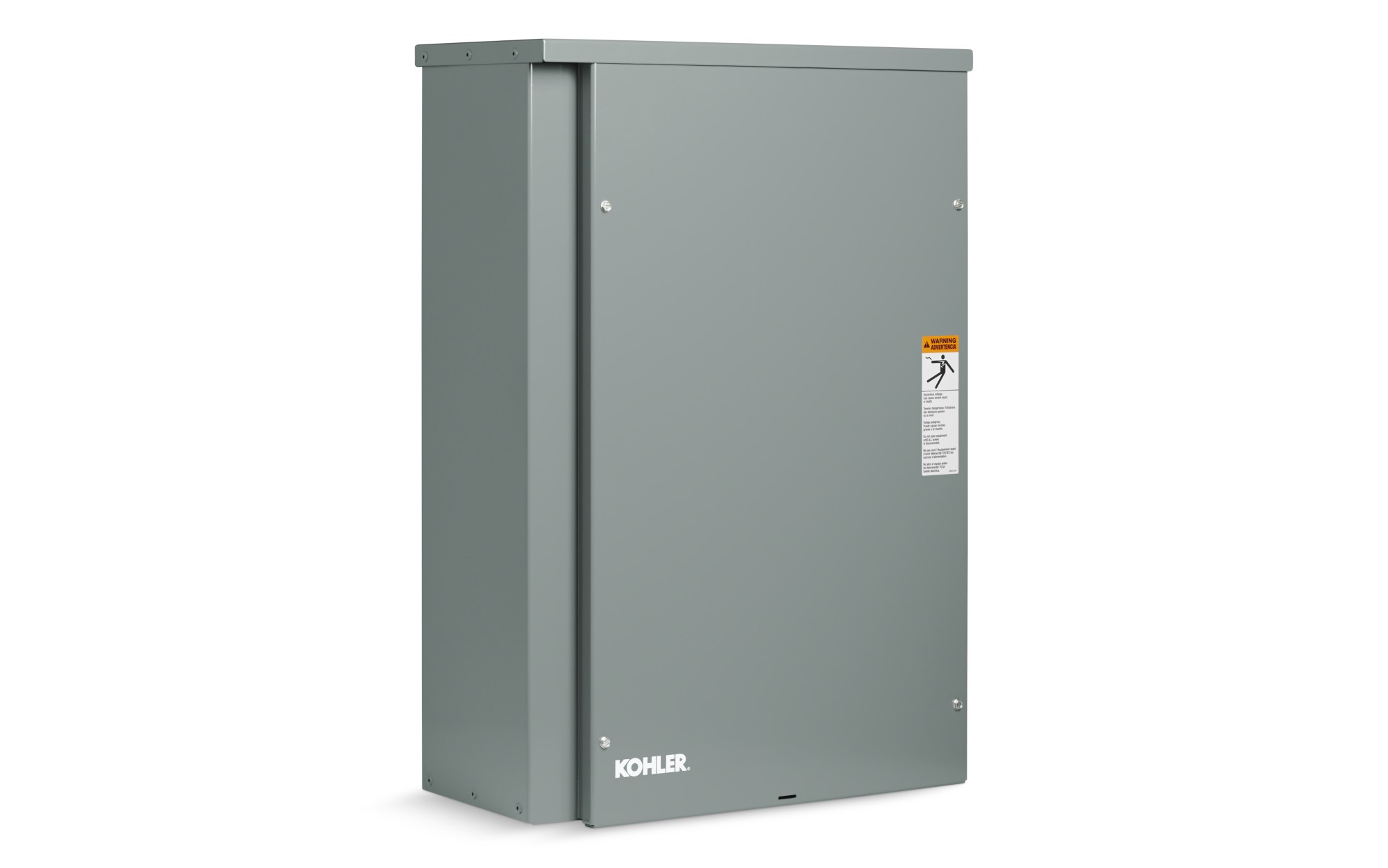Angled left side view of a Kohler Automatic Transfer Switch (ATS) Model RXT on empty background