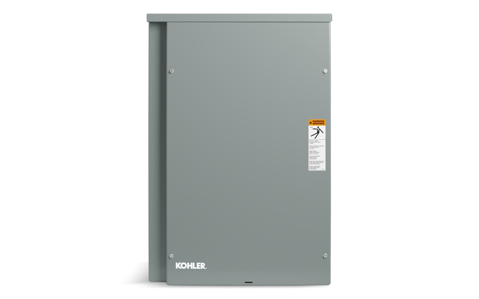 Front view of a Kohler Automatic Transfer Switch (ATS) Model RXT on empty background