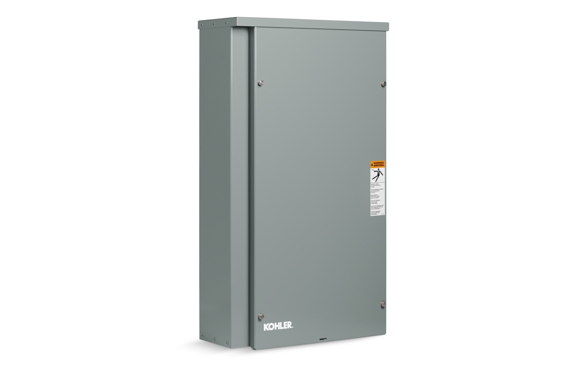 Angled left side view of a Kohler Automatic Transfer Switch (ATS) Model RXT on empty background